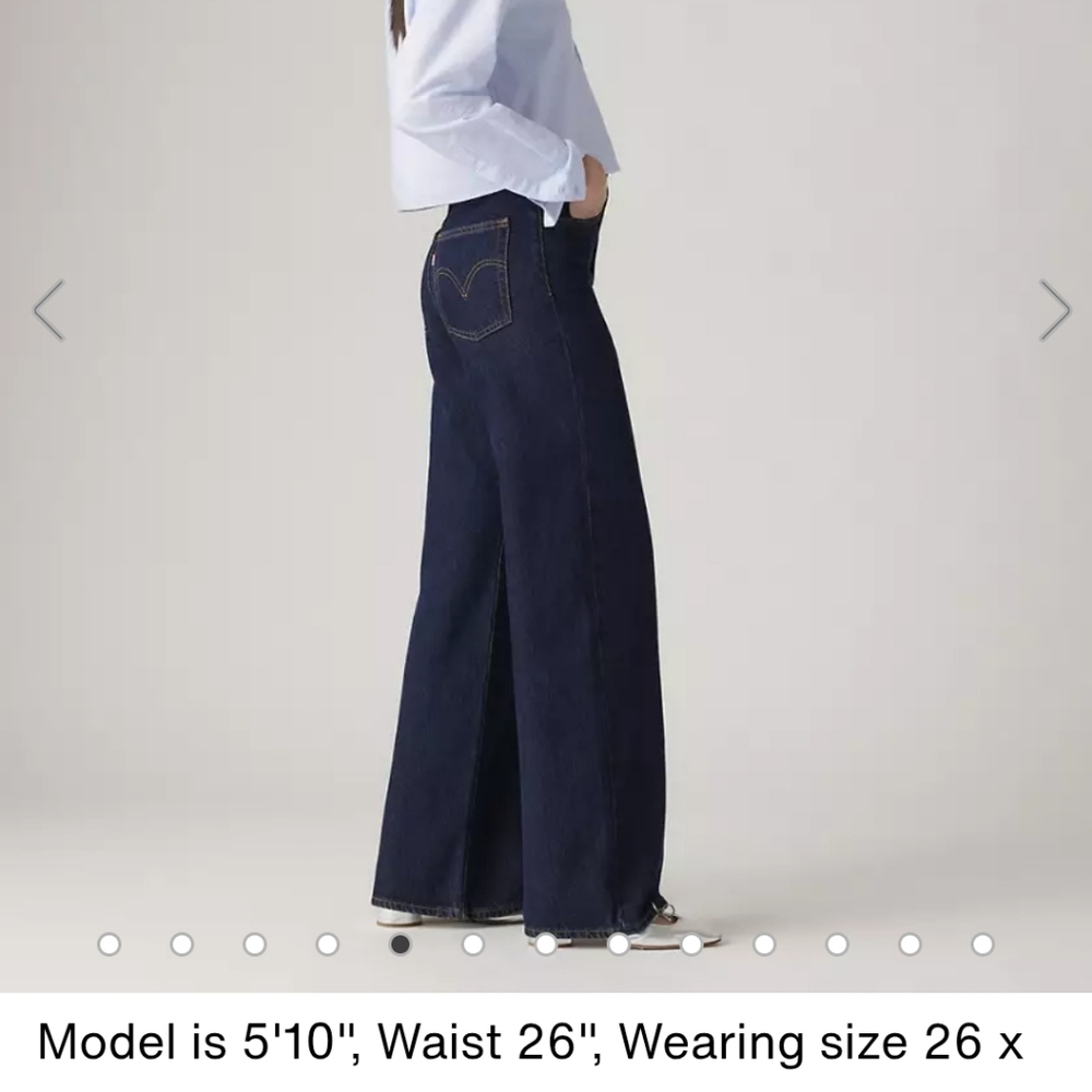 Levi's Dark Wash Ribcage Wide Leg Jeans 30×32 NWT